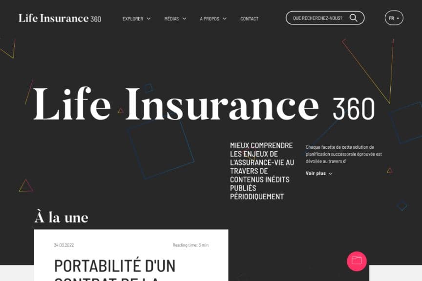 Baloise Life Insurance 360 website homepage