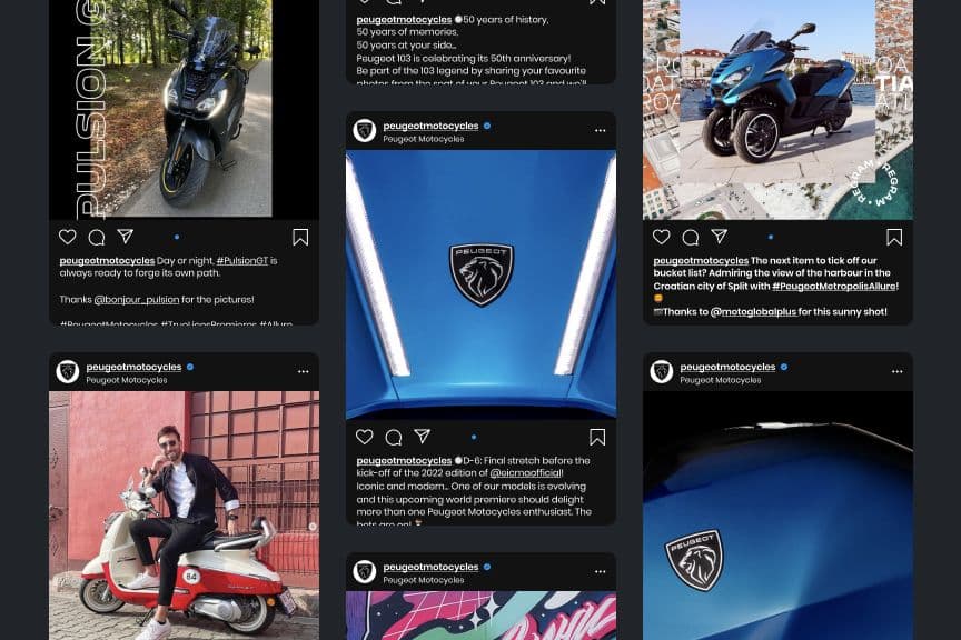 Peugeot Motocycles social media